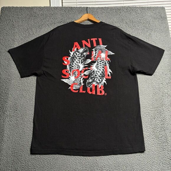 Anti Social Social Club Omakase T-Shirt Black  Size XL Koi Fish USA Made - Picture 3 of 7